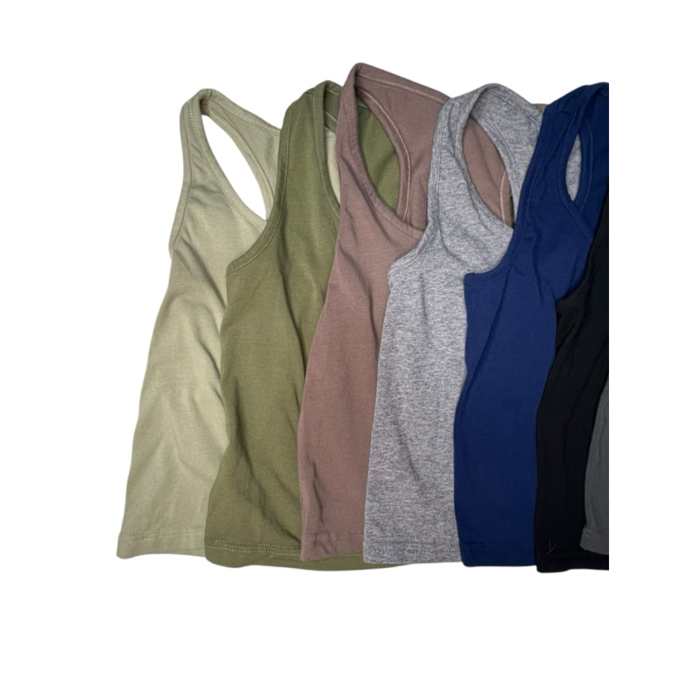 Bundle Of Seven Cropped Razorback Basic Solid Neu… - image 3